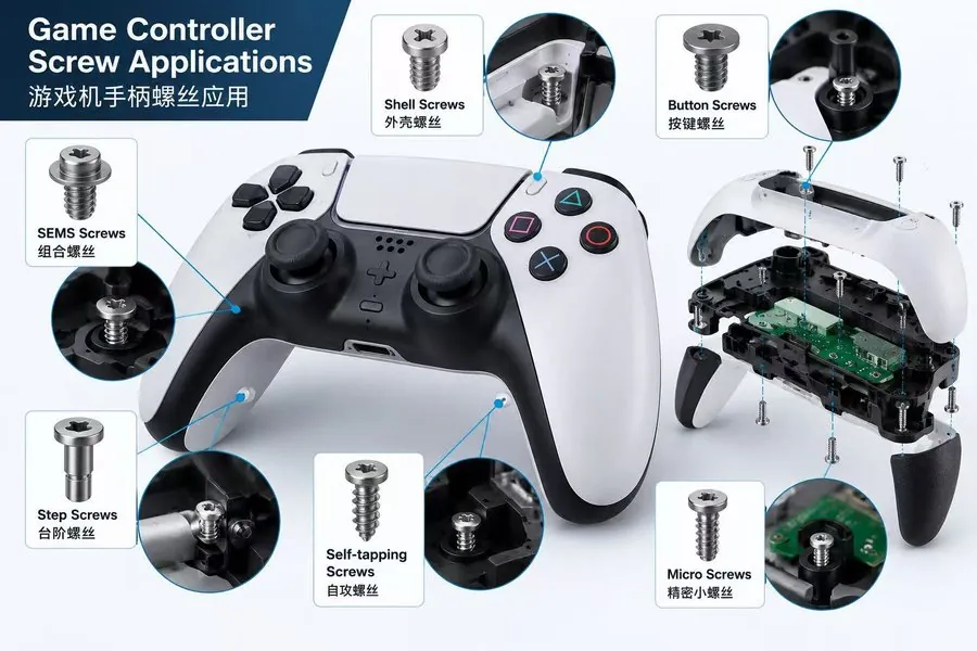 Screws used in a game controller