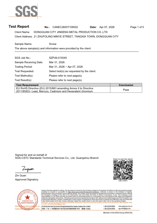 SGS RoHS test report