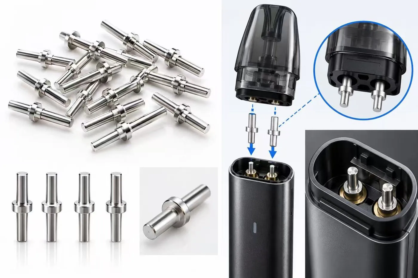Precision electrode contact pins
